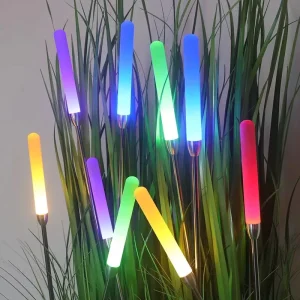 Solar LED Acrylic Frosted Reed Lamp IP65 Waterproof Outdoor Garden Lawn Lights Dimmable Decorative Lighting