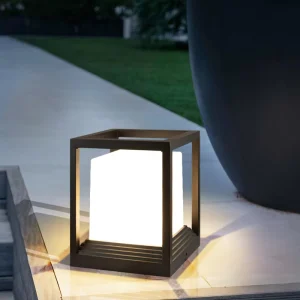 Solar LED Aluminum Pillar Column Wall Light IP65 Waterproof for Garden and Home