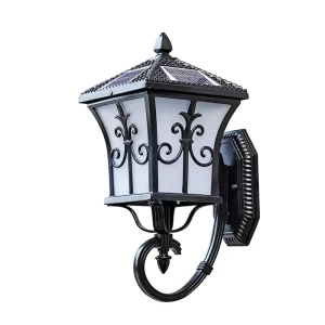 Solar LED Aluminum Wall Lamp European Style Outdoor Waterproof Remote Control Garden Villa Exterior Balcony Corridor Gate Lamp