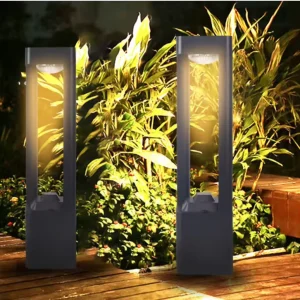 Solar LED Bollard Light IP65 Waterproof Outdoor Garden Pathway Light Solar Powered Lawn Lamp for Yard Landscape Decoration