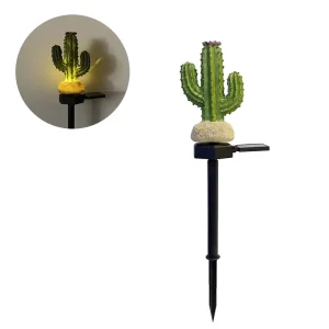 Solar LED Cactus Garden Stake Light Waterproof, Snowproof & Windproof Outdoor Decor for Lawn, Yard & Patio Ambiance