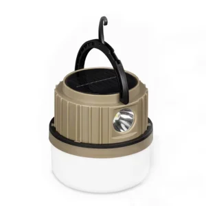 Solar LED Camping Lantern With Foldable Handle Metal Hook Dual Light USB Rechargeable Lamp for Tent Hiking Fishing Outdoor Trip
