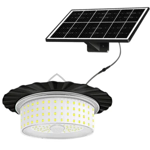 Solar LED Ceiling Light IP65 ABS 6000K Remote-Control Dimmable 360° Beam Angle Outdoor Garden Lamp