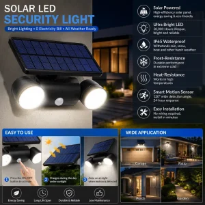 Solar LED Cylinder Wall Lights with Motion Sensor Street & Backyard Outdoor Festival Lighting