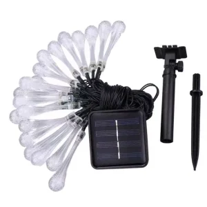 Solar LED Drip String Lights Outdoor Patio Garden Waterproof Christmas Light 3m IP44 Easy Installation Decorations