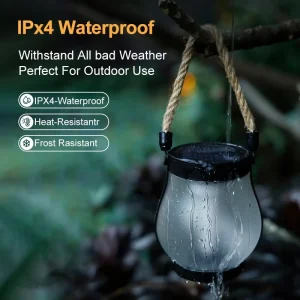 Solar LED Flame Lamp Outdoor Camping Lantern Courtyard Decorative Jute-Twine Light USB Rechargeable Factory