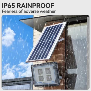 Solar LED Flood Light 400W ABS IP65 ROHS Dimmable 3 Colors Remote Control Landscape Outdoor Projector Lamp