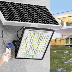 Solar LED Flood Light IP65 Waterproof Outdoor Lighting with Solar Panel Floodlight for Garden Yard Street with Remote Control
