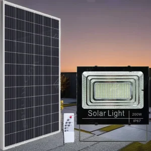 Solar LED Flood Light IP67 Waterproof Motion Sensor Security Lamp for Coastal Area Seaside Villa Use