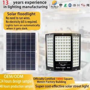 Solar LED Flood Light Outdoor Garden Light Three-sided Wide-angle Lighting IP67 Waterproof 180 Beam Angle