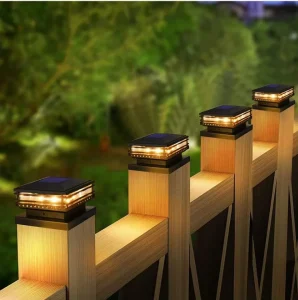 Solar LED Garden Light IP65 Waterproof Chinese Style Outdoor Pillar Light