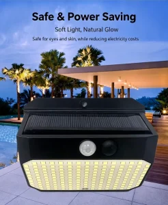 Solar LED Garden Lights Outdoor Wall Lamps Motion Sensor with Stainless Steel Base Weather Resistant