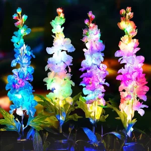 Solar LED IP65 Hyacinth Violet Garden Light Outdoor Waterproof Artificial Flower Decorative Lights