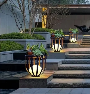 Solar LED Lawn Lights Stainless Steel IP65 Waterproof Remote Control Minimalist Modern Design 3000K Warm White CRI>80 Garden