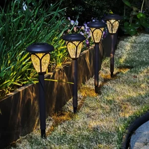 Solar LED Lawn and Courtyard Lights Outdoor Decorative Ground Insert Lights with Battery Included Warm Light Garden Lighting