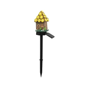 Solar LED Mushroom House Garden Stake Light Waterproof Rotatable Auto On Off Outdoor Decor for Lawn Yard Patio Ambiance