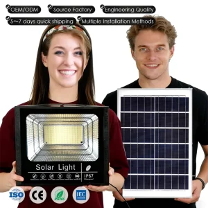 Solar LED Outdoor Garden Lamp Floodlight IP67 Waterproof 5-Year Warranty 120 Beam Angle Automatic Bright Factory Direct