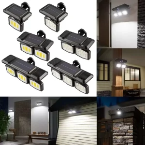 Solar LED Outdoor Wall Light with Motion Sensor & Remote Control Waterproof for Garden Porch & Balcony Lighting