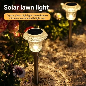 Solar LED Pathway Light 3000K Warm White Outdoor Waterproof Garden Lawn Landscape Lamp