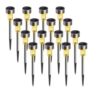 Solar LED Pathway Walkway Lights Outdoor Stainless Steel for Landscape Patio Lawn Yard Driveway