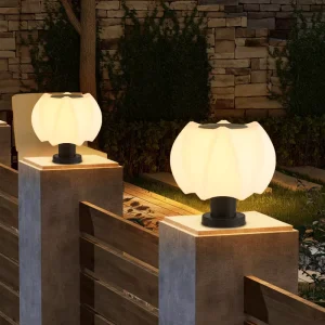 Solar LED Pillar Light IP65 Waterproof Residential Outdoor Villa Courtyard Gate Post Lamp Minimalist Modern Design Zhongshan
