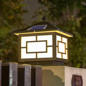 Solar LED Pillar Light, Waterproof, Garden Wall and Home Gate Courtyard Light