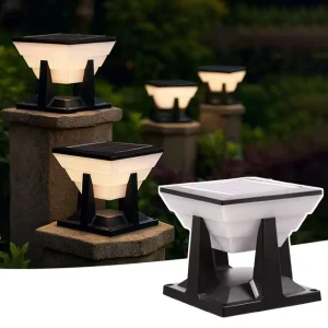 Solar LED Pillar Lights Outdoor Garden High Brightness IP65 Waterproof