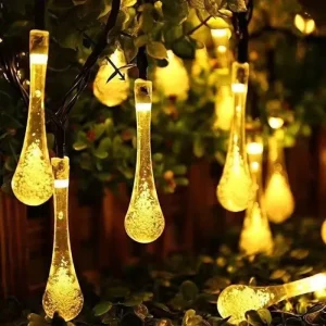 Solar LED Plastic Outdoor Waterproof Lights Simulating Water Drop Fairy Light Garden Christmas Decorative Light Strings