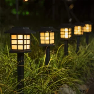 Solar LED Rechargeable Pathway Light Light Sensor IP65 Waterproof Outdoor Landscape Lighting for Garden Driveway Camping Decor