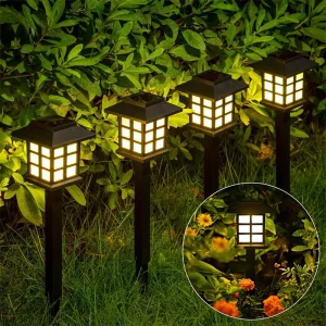 Solar LED Retro Landscape Ground Stake Light for Garden Courtyard Small Palace House Outdoor with IP65 Rating DC Power Supply