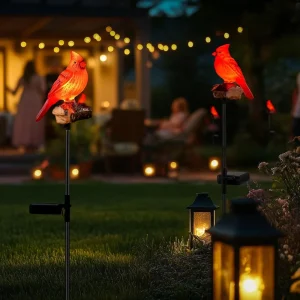 Solar LED Small Stake Lights with Light Sensor Control Waterproof Outdoor Christmas Garden Decorations