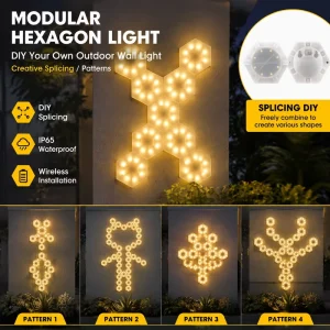 Solar LED Splicing Rainproof Wall Lamp for Outdoor Garden Courtyard Home Decorative Night Light Villa Atmosphere Light