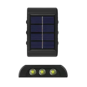 Solar LED Square Aluminum PC Outdoor Garden Wall Light Borosilicate Glass Diffuser 6000K Daylight CRI 80 2 Year Warranty Fence
