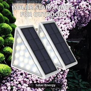 Solar LED Steps Stair Lights IP67 Waterproof Outdoor Yard Deck Lighting for Garden Fence Backyard Walkway Pathway