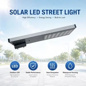 Solar LED Street Light 150W IP66 Rated RoHS CCC Certified Highway Use Battery DC Supply Aluminum Construction Plastic Shade