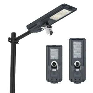 Solar LED Street Light 800W/1200W with CCTV, 4MP Dual Camera, WiFi, 4G, Plastic Housing, IP65 Waterproof, Road Security Lamp, CE, Wall