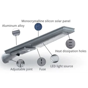 Solar LED Street Light IP66 Rated 60W Aluminum Construction with Lifepo4 Battery CCC & RoHS Certified