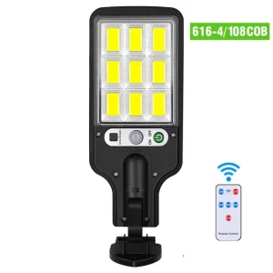 Solar LED Street Light Outdoor IP65 Waterproof Wall Lamp with Remote Control for Yard Garden Road