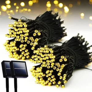 Solar LED String Lights Warm White IP44 Waterproof Outdoor Garden Courtyard Festive Fairy Lights