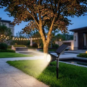 Solar Landscape Lighting Four LED RGB Solar Stake Lamp for Lawn Garden Pathway OEM ODM Private Label Supply