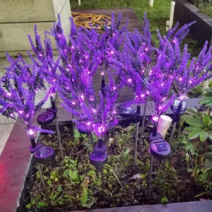Solar Lavender Grass Outdoor Garden Light IP65 Road Landscape Decoration with Night Lighting