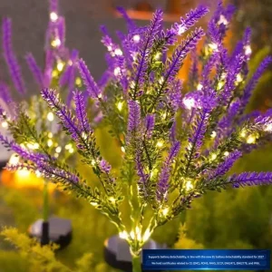 Solar Lavender IP65 Waterproof Outdoor Garden Floor Lamp Suitable for Ambient Lighting with Battery Detachable Function