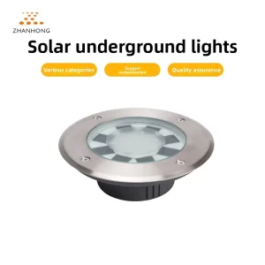 Solar Lawn Light Outdoor Square Park Swimming Pool Stainless Steel Embedded Underground LED Light IP67 Waterproof Energy Saving