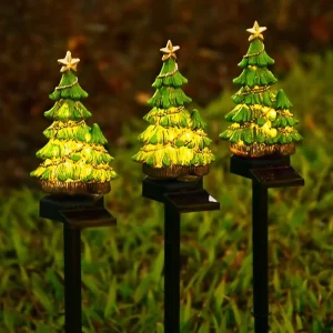 Solar Lawn Light Pathway Lights Christmas Tree Stake Lights for Garden Outdoor