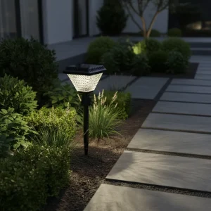 Solar Lawn Lights Outdoor with Remote Control Dimmable Feature IP65 Solar Garden Decor Landscape Lighting for Yard Path