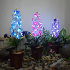 Solar Led Light HS Code 9405409000 Solar Panel Stake Power Iron Artificial Flowers Lights Outdoor Garden Lamp Led Pot Light