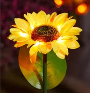 Solar Light Outdoor Christmas IP44 Garden Decorative Sunflower Lights Waterproof Courtyard Floor Lamp 8 10 Hours Warm White LED