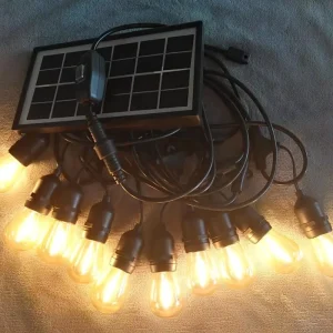 Solar Light String Outdoor Christmas E26 E27 Hanging Ball Bulbs Garden Courtyard Tree Decoration Light String