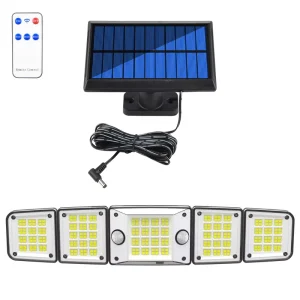 Solar Lights Outdoor Motion Sensor 5 Adjustable Heads 280LED Garden Wall Solar Security Flood Lights