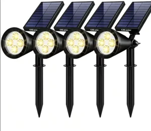 Solar Lights Outdoor Waterproof Garden Pathway Lighting Auto On Off In Ground Spotlights Warm White CE RoHS Certified Model